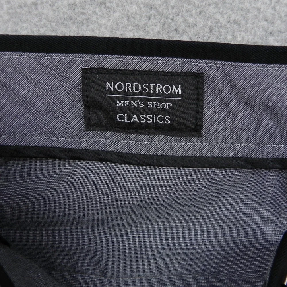 Nordstrom Men's Shop Chinos Mens 36x30 Classics Smartcare Black Pleated Pants